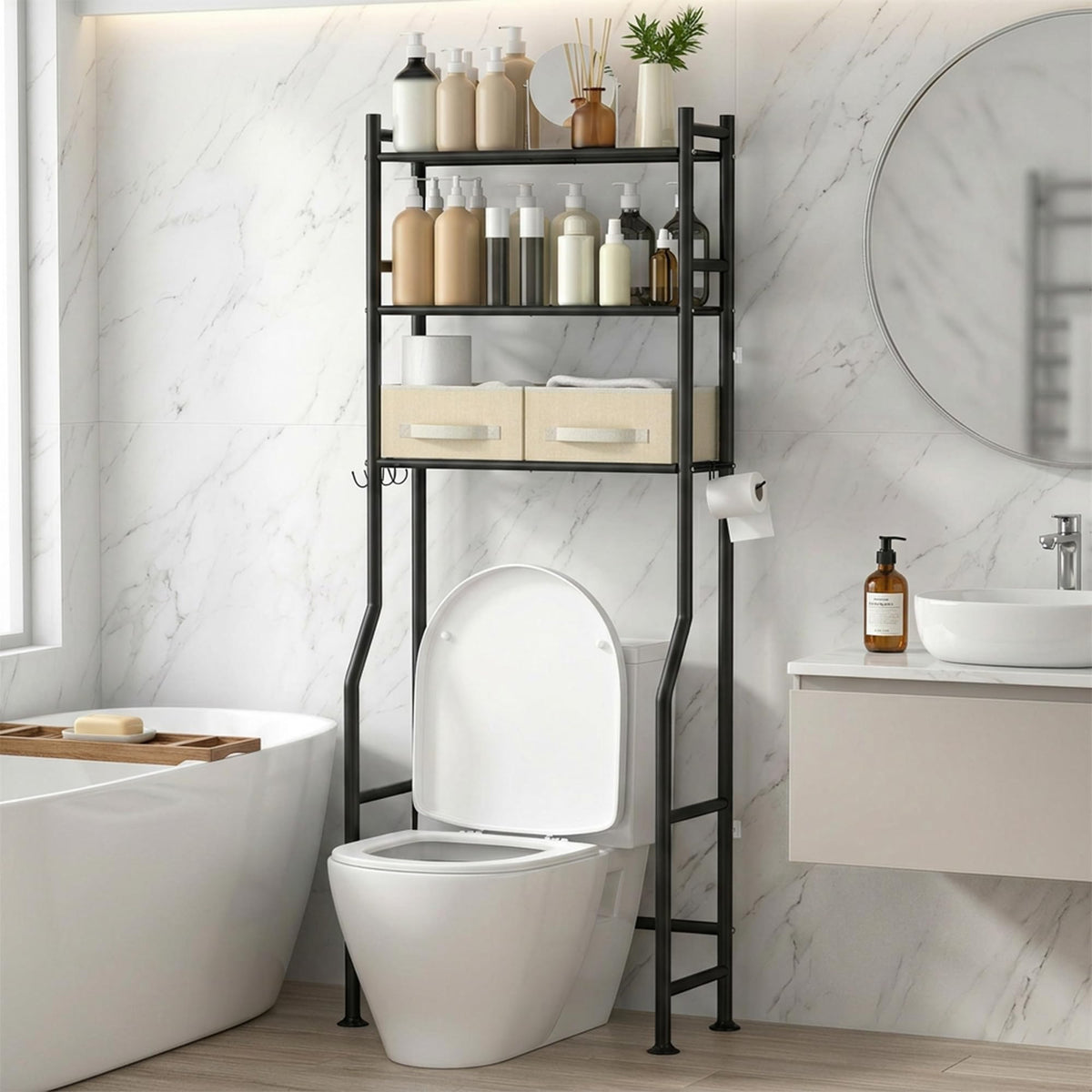 GloTika Over Toilet Organizer – First-Home Move-In Gift for Couples Setting Up a Shared Bathroom