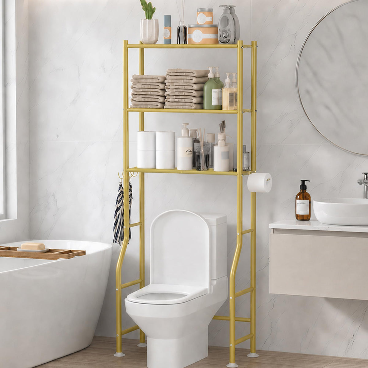 GloTika Over Toilet Organizer – First-Home Move-In Gift for Couples Setting Up a Shared Bathroom