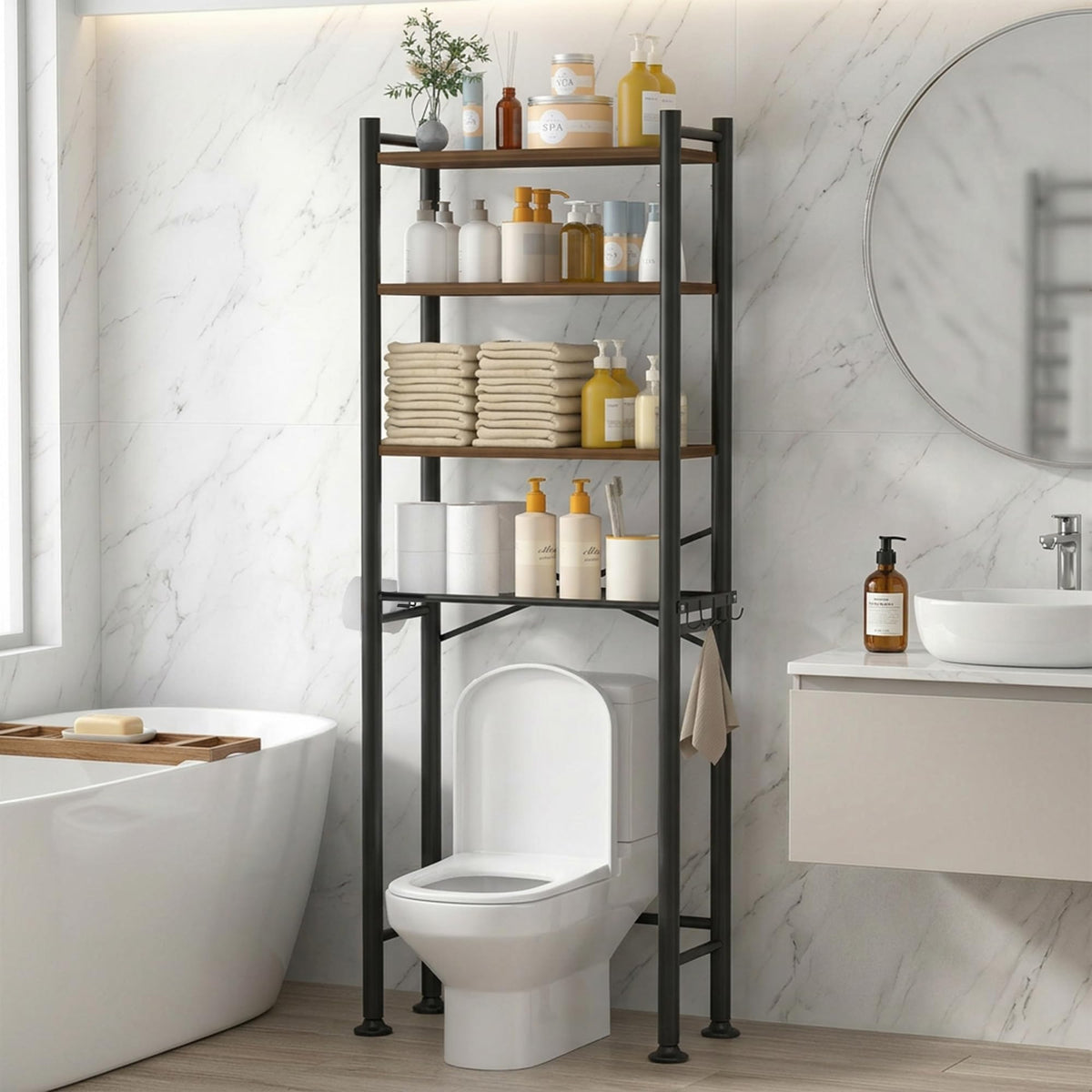 GloTika Over Toilet Organizer – First-Home Move-In Gift for Couples Setting Up a Shared Bathroom